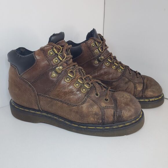Vtg Doc Martens Sz 8M 9W Grizzly Chunky Platform Oxford Boots Shoes Brown main image 4